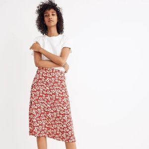 Madewell Floral Midi Skirt Full Bloom Side Button